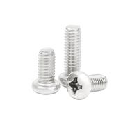 10-100pcs 6063 Aluminum Alloy M1.7 M2 .5 M3 M4 M5 M6 PM Cross Recessed Pan Head Screws DIN7985(12mm,M6 (10pcs))