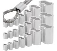 10-100Pcs Double Hole Cable Crimp Sleeve 8-Shape Aluminum Buckle Clamps For M1.5-M4 Steel Wire Rope Fixed Hardware Accessories Suitable for steel wire rope(50Pcs M2)