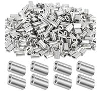 10-100pcs Double Hole Cable Crimp Sleeve Rope Hardware 8-Shape Aluminum Stopper Wire Ferrules Accessories M1.5-M4 Suitable for steel wire rope(10Pcs M2.5)