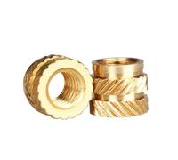 10-100pcs M1.4 M1.6 M2 M2.5 M3 M4 M5 M6 M8 Brass Hot Melt Inset Nut Heating Molding Copper Inserts Double Twill Brass Nut(M2.5 (OD4mm) 100pcs)