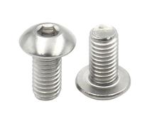 10-100pcs M1.6 M2 M2.5 M3 M4 M5 M6 A2-70 304 Stainless Steel Black Grade 10.9 Steel Hexagon Hex Socket Button Head Screw ISO7380(304 stainless steel,35MM_M2.5 50PCS)