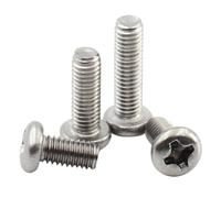 10-100pcs M1 M1.2 M1.6 M2 M2.5 M3 M4 M5 M6 M8 A2 304 Stainless Steel Cross Round Pan Head Machine Screw Bolt
