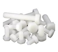 10~100pcs M4 M5 M6 M8 M10 White Nylon Hexagonal Screw Plastic Insulated Metric Threaded External Hex Head Bolt Length 6~50mm(M6x20mm-30pcs)