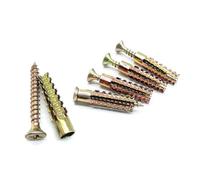 10-100Set/20-200pcs Tree Shaped Steel Wall Anchor with Screw Expansion for Concrete Hollow-Wall Wooden M5 M6 M8(M6x32,10 Sets(20pcs))