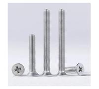 10/100x M1 M1.2 M1.4 M1.6 M2 M2.5 M3 M3.5 M4 M5 M6 304 Stainless Steel DIN965 Cross Flat Countersunk Head Screw Bolt(8mm,M1 100pcs)