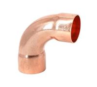 10-108mm ID Weld Socket End Feed Solder Long Radius Elbow 90 Degree Pure Copper Pipe Fitting Connector Air-Coniditioning(Double Socket,22mmx1.0mm)