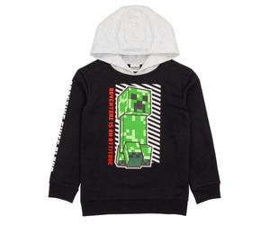 (10-11 Years, Black/Grey/Green) Minecraft Boys Creeper Hoodie