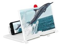 10/12/14/16/18/20'' Phone Screen Magnifier, Screen Magnifier for Smartphone, Portable 3D Magnifying Screenn for Elderly, Foldable Mobile Screenn Magnifiers for Travel and Home (White,10'')