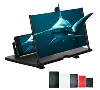 10/12/14/16/18/20'' Phone Screen Magnifier, Screen Magnifier for Smartphone, Portable 3D Magnifying Screenn for Elderly, Foldable Mobile Screenn Magnifiers for Travel and Home (Black,16'')