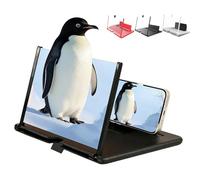 10" 12" 14" 16" Mobile Phone Screen Magnifier, 3d Curved Screen Magnifier for Smartphones, Cell Phone Magnifying Projector Screen Enlarger with Foldable Stand (Black, 16")