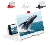 10/12/16/18"Phone Screen Magnifier, Screen Magnifier For Smart Phone, Mobile Phones Magnifying Screens With Foldable Stand, Ultra-Clear Compatible With All Smartphones (white, 10in)