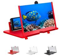 10/12/16/18"Phone Screen Magnifier, Screen Magnifier For Smart Phone, Mobile Phones Magnifying Screens With Foldable Stand, Ultra-Clear Compatible With All Smartphones (red, 16in)