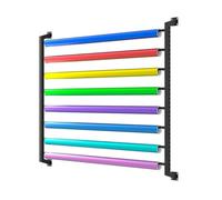 10-12 Roll Black Wall Mount Storage Rack, 63-82.7in Vinyl Roll Holder, Large Sign & Banner Organizer, Convenient Craft Spool Storage System for Home & Workshop