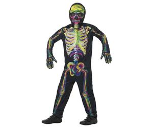 (10-12 Years, Black/Green) Smiffys Childrens/Kids Skeleton Glow In The Dark Costume Set