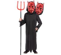 (10-12 Years, Black) Smiffys Childrens/Kids Demon Reaper 2 Headed Costume