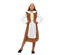 (10-12 Years, Brown) Smiffys Girls Tudor Costume Set