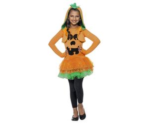 (10-12 Years, Orange/Green/Black) Smiffys Girls Pumpkin Tutu Costume Set