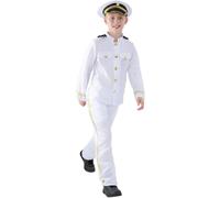 (10-12 Years, White) Smiffys Childrens/Kids Captain Costume Set