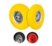 10" & 14" Pneumatic Sack Truck Trolley Wheel Barrow TYRE Tyres Wheels Anti-Slip Grip Black Yellow RED | Emergency Replacement TYRE | Strong Durable Long Lasting (Yellow TYRE X 2)