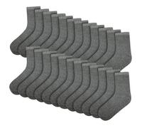 (10-14 Years (4-5.5), Grey) Kids Unisex Pack Of 12 Ankle School Cotton Socks