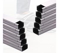 10 15 20 25 30 50 Mm Height Wall-Mounted Cable Cover, Large Capacity Floor Cable Cover, Waterproof Stainless Steel Cables Trunking For Conference Room(10 PCS,L 50cm x W 5cm x H 3cm)