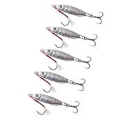 10/15 / 20/25 / 30g Far Casting Jigs Sinking Fishing Baits Metal Cast Jigging Spoon Lures with Hook High Reflective Baits Double Angling Attract