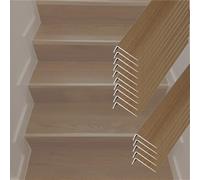 10 15 20 Pcs L-Shaped Wood Floor Edging Strips For Wooden Steps/Apartments/Hospitals, Stair Nosing L Molding Edge Trim, Anti Slip Staircase Edge Protector(15 pcs,L W H 95CM x 20mm x 7mm)