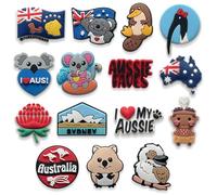 10 15 20Pcs Puerto Rico Australia Canada Shoe Charms Decorations for Croc Clogs Sandals, S, Polyvinyl Chloride, No Gemstone