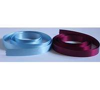 10/15/25/45/100 mm Wide Satin Ribbon Claret & Blue (15 mm)