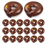 10/15 Gal Adjustable Flow Tree Watering Bag, Slow Release Drip Irrigation Ring with Flow Control Valve, Heavy Duty Thickened PVC Automatic Water Bag (90cm(15Gallon),Brown 20 sets)