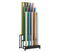 10 15 Rolls Vinyl Wrap Holder, Commercial Rolling Vinyl Roll Storage Rack Cart with Wheels, Heavy Duty Metal Display Stand for Car Color Change Film/Auto Sticker/Win(Color-3 Tier - Holds 15 rolls）