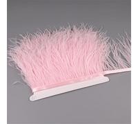 10-15cm Ostrich Feathers Ribbon Fringe Trim for Sewing Trimmings Feather Dress Decoration Pink 1 Meters