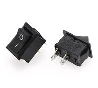 10 * 15MM Black Push Button Mini 6A-10A 110V 250V KCD1 2Pin Snap-in On/Off Rocker 21MM*15MM 5/20Pcs(KCD11 10X15mm,5PCS)