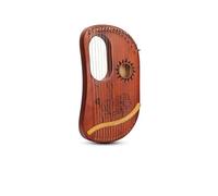 10/16-Note Mini Lyre Harp - Portable Musical Instrument for Beginners, Lute Shaped with Lotus Pattern Design, Compact Boxed Lyre for Home & Travel(Brown,16Note)