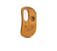 10/16-Note Mini Lyre Harp - Portable Musical Instrument for Beginners, Lute Shaped with Lotus Pattern Design, Compact Boxed Lyre for Home & Travel(Natural,16Note)