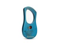 10/16-Note Mini Lyre Harp - Portable Musical Instrument for Beginners, Lute Shaped with Lotus Pattern Design, Compact Boxed Lyre for Home & Travel(Blue,10Note)