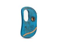 10/16-Note Mini Lyre Harp - Portable Musical Instrument for Beginners, Lute Shaped with Lotus Pattern Design, Compact Boxed Lyre for Home & Travel(Blue,16Note)