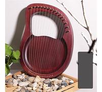 10/16 Strings Wood Lap Harp for Beach Parties, Weddings Lyre Harp Beginners Mini Harp with Tuning Wrench, Cleaning Cloth(16-note. Plate Coffee)