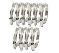 10-16mm Hose Clips Set, 10 Pcs Adjustable 304 Stainless Steel Worm Drive Hose Clips for Hoses, Pipes, Automobile, Gas