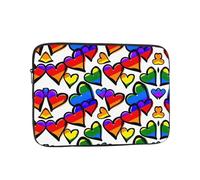 10-17 Inch Rainbow Colored Gay Pride Hearts Print Laptop Sleeve Case,Shockproof Splash Resistant Cover For Macbook Hp Dell Lenovo Asus