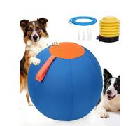 10/18/22" Calming Jumbo Ball for Dogs Durable Tear-Resistant Inflatable Big Ball Tough Herding for Play Exercise Toy with Heavy-Duty Handle Cover & Pump Fun Doggy Herding Dog Giant Tennis (C, 18in)
