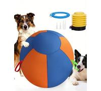 10/18/22" Calming Jumbo Ball for Dogs Durable Tear-Resistant Inflatable Big Ball Tough Herding for Play Exercise Toy with Heavy-Duty Handle Cover & Pump Fun Doggy Herding Dog Giant Tennis (B, 10in)