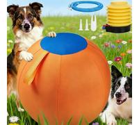 10/18/22" Giant Herding Ball for Dogs, Calming Jumbo Ball for Dogs, Durable Tear-Resistant Inflatable Big Balls with Handle Cover & Pump, for Play Exercise Dog (Orange,Large)