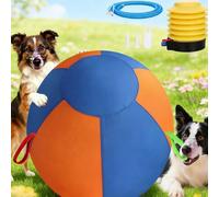10/18/22" Giant Herding Ball for Dogs, Calming Jumbo Ball for Dogs, Durable Tear-Resistant Inflatable Big Balls with Handle Cover & Pump, for Play Exercise Dog (Two-tone,Small)