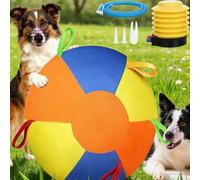 10/18/22" Giant Herding Ball for Dogs, Calming Jumbo Ball for Dogs, Durable Tear-Resistant Inflatable Big Balls with Handle Cover & Pump, for Play Exercise Dog (Patterned,Large)