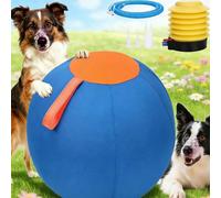 10/18/22" Giant Herding Ball for Dogs, Calming Jumbo Ball for Dogs, Durable Tear-Resistant Inflatable Big Balls with Handle Cover & Pump, for Play Exercise Dog (Blue,Medium)