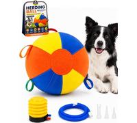 10/18/22 Inch Herding Ball Calming Jumbo Durable Tear-Resistant Inflatable Dog Toy Heavy-Duty Handle Cover Pump Outdoor Play Exercise Training Large Breeds Border Collie Cattle Horse Waterproof