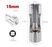 10-19 mm 3/8" Drive Open Socket Wrench Set for Injector Fuel Line & Union Nut Removal - Chrome Vanadium Steel, Ergonomic Grip(14MM)