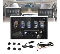 10.1inch Car Headrest Video Player, 1024x600 IPS Touch Screen Car TV Headrest Monitor, Support 4K/WiFi/Bluetooth/HDMI Input/FM/USB, Rear Seat Entertainment System, Android 9.0,1pcs