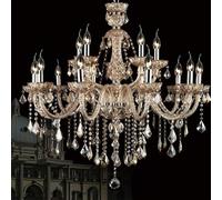 (10+2 arms) Genuine K9 Crystal Chandelier Champagne Maple Leaf
